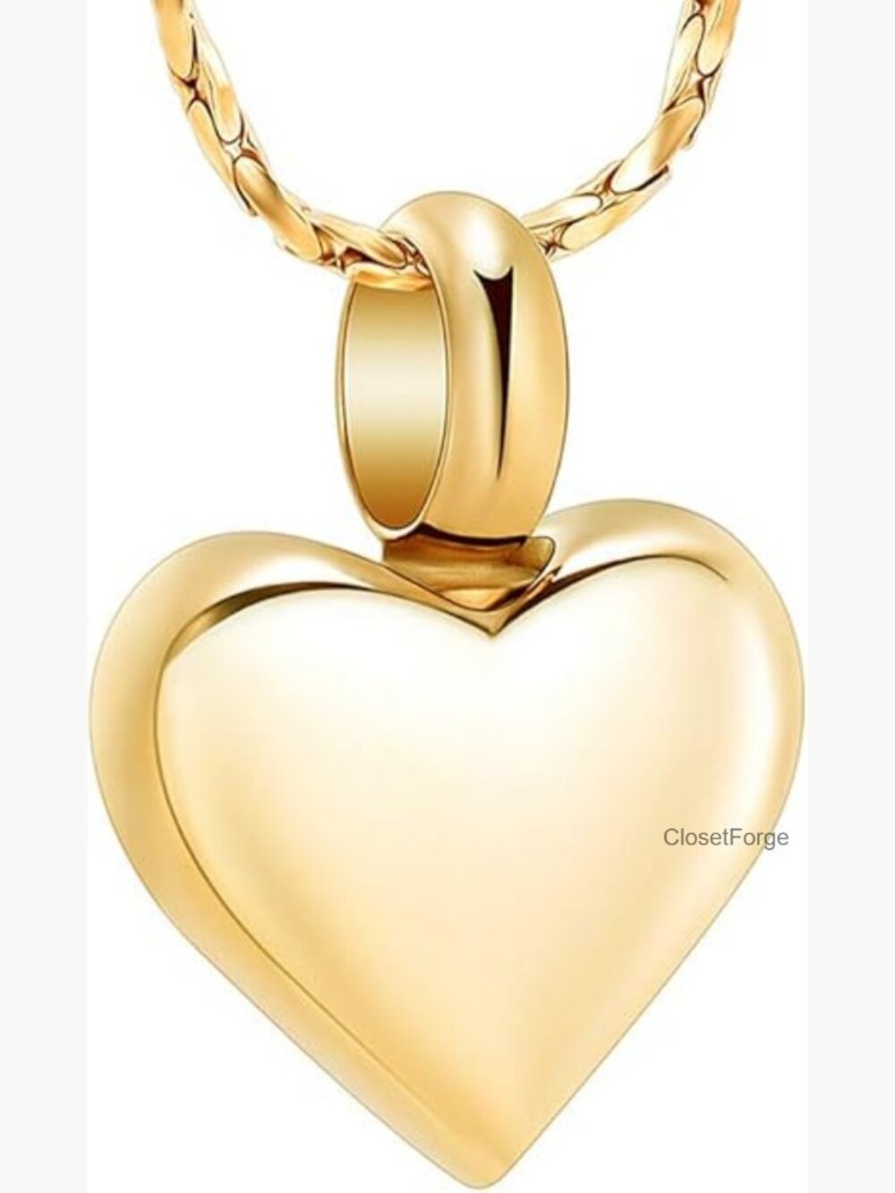 Stainless Steel Heart Urn Necklace for Ashes Memorial Keepsake Pendant
